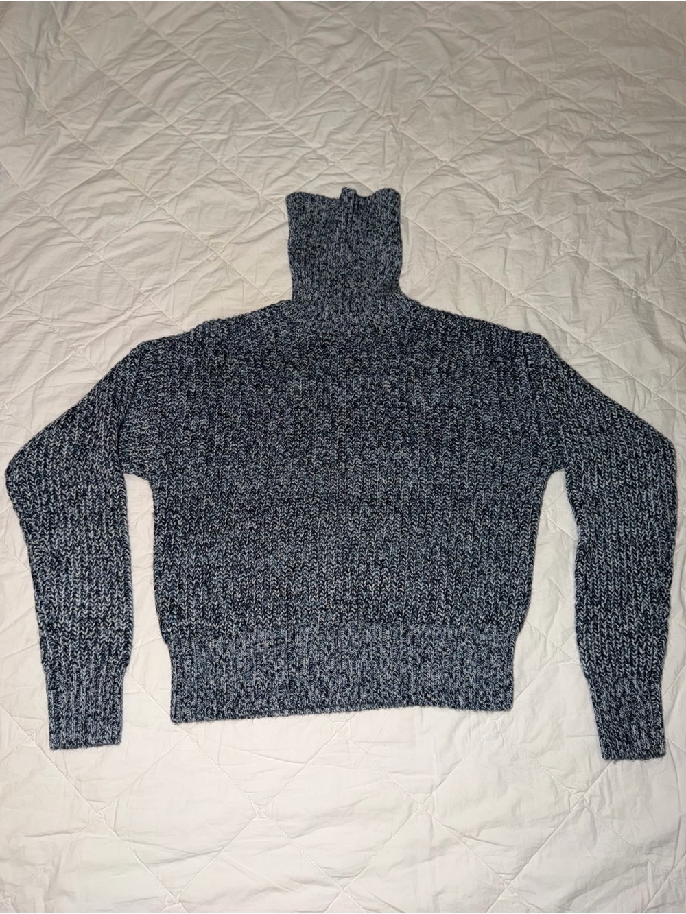 Women's Navy Marled Turtleneck Sweater